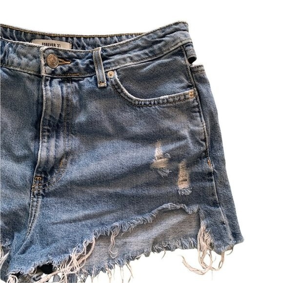 Forever 21 Cut Out Denim Shorts Size 28 - Picture 5 of 5
